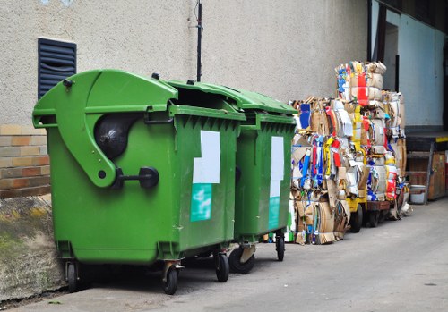 Sorting line at a local materials recovery facility handling commercial recyclables